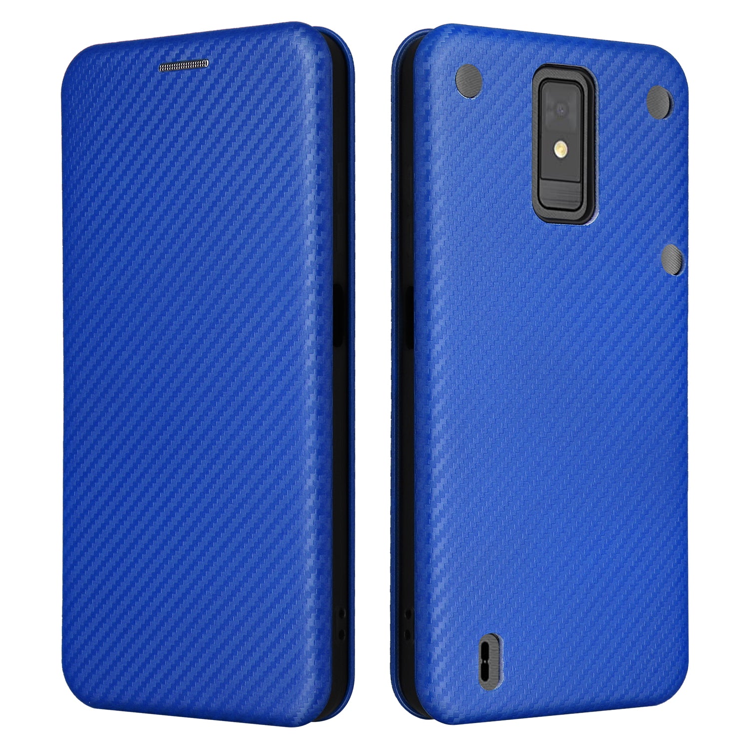 For ZTE Blade A32 Card Slot Phone Case Magnetic Auto-absorbed Carbon Fiber Texture PU Leather Stand Flip Cover For ZTE Blade A32 Card Slot Phone Case Magnetic Auto-absorbed Carbon Fiber Texture PU Leather Stand Flip Cover